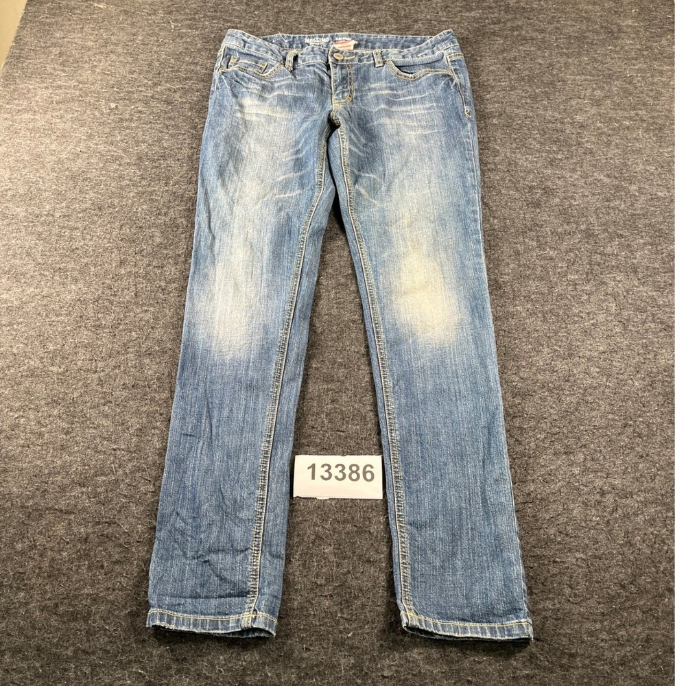 Mossimo Supply Co. Skinny Jeans Womens 11 Blue Denim Cotton Slim Ajuste Moulant